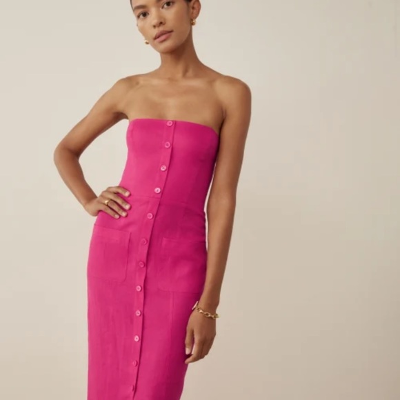 NWT Reformation Prescott Linen Dress US 0 - Picture 2 of 13